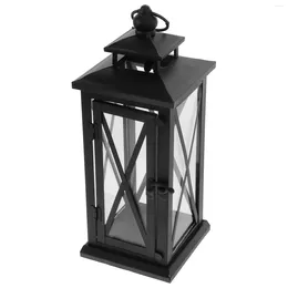 Candle Holders Windproof Holder Home Decor European Style Storm Lantern Candlestick Glass