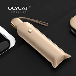 OLYCAT Flat Automatic Umbrella for Women Ultralight Travel Sun Umbrella Luxury Anti UV Portable Parasol Umbrella Free Shipping