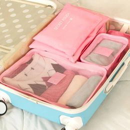 Cosmetic Bags 6 Pcs Packing Cubes Travel Suitcase Organizer Lightweight Luggage Storage Bag For Clothes Shoes Cosmetics Toiletries