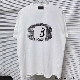 Designer High quality trendy brand B family loose and comfortable pure cotton short sleeved T-shirt for couples Korean version of trendy brand letter top PWBW