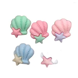 Decorative Flowers 50/100pcs Pastel Resin Seashell Cabochon Kawaii Star Shell Flatback Embellishment DIY Accessories Scrapbooking Crafts