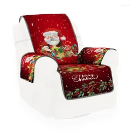 Chair Covers Red Couch Cover Christmas 3D Digital Printed Sofa Reversible 1/2/3 Seater Santa Claus Slipcover Furniture Protector For