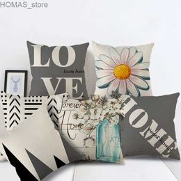 Pillow Decorative home shell geometric flower daisy throwing cover simple Ins sofa cushion home seat cushion Y240401