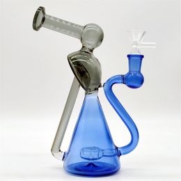 2024 Heady Glass Neo Fab Mix Colour Blue 9 Inch Glass Bongs Water Pipe Bong Tobacco Smoking Tube 14MM Bowl Dab Rig Recycler Bubbler Pipes