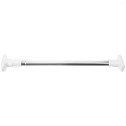 Shower Curtains Curtain Rod Hole-free Home Door Pole Clothes Rail Retractable Adjustable White Flexible Closet