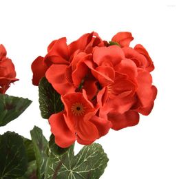 Decorative Flowers Fall Outdoor Artificial Geranium Red Pink Plant Plants Fake Home Decor Decoration For Garden