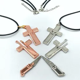 Tools Fashion Cross Necklace Christian Charm Necklace Punk Hip Hop Friendship Vintage Cross Pendant Necklace for Outdoor charm Display