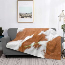 Blankets Brown Cow Print Design Realistic Throw Blanket 3D Printed Sofa Bedroom Decorative Children Adult Christmas