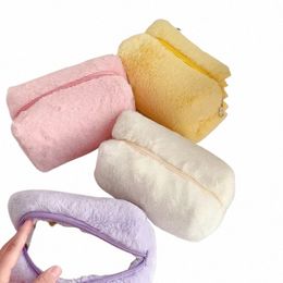 winter Cute Plush Cosmetic Bags Candy Colors Sweet Womens Makeup Pouch Portable Bathroom W Bag Large Capacity Storage Cases F09x#