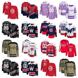 Hockey Jerseys Capital Men Women Youth Alexander Ovechkin Tom Wilson TJ Oshie Dylan Strome Sonny Milano Charlie Lindgren Martin Fehervary John Carlson Sandin