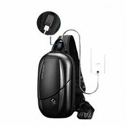 men's Bags PC Waterproof Men's Menger Bag Casual Travel Menger Shoulder Bags Sports Hard Shell Chest Bag Busin Handbag 91TG#