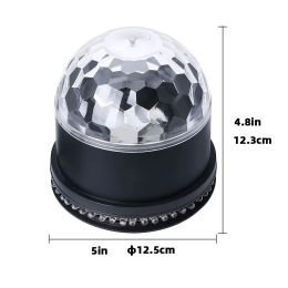 Disco Magic Ball DJ Light Sound Activated 7 Colour Rotating LED Crystal Stage Projector Lights Party DJ Lamp for Birthday Party