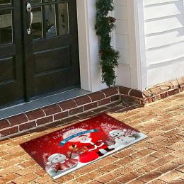 Christmas Welcome Mat Anti-slip Back Doormats Merry Christmas Welcome Entrance Door Mat Area Rug Indoor Outdoor Decor