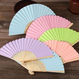 Decorative Figurines 1 Pc Vintage Blank Folding Fan Hand DIY Chinese Wooden Bamboo Antiquity Wedding Decoration Children's Drawing