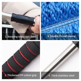 SEAMETAL Car Washing Mop Scalable Handle Dust Remover Wax Brush Microfiber Car Cleaning Kit Soft Hair Duster Brushes Wash Tool