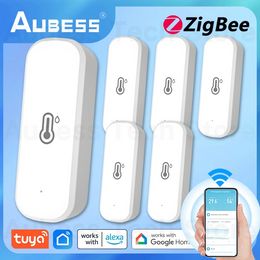 AUBESS ZigBee Temperature And Humidity Sensor Tuya Smart Home Connected Thermometer For Alexa Google Assistant Smart Life