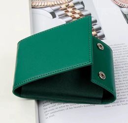 Watchbag Watch boxes Faux Leather Watch Case Holder Portable Pouch for Stainless Steel Automatic Watches Green Colour Gift Roll Pack NO Watch