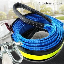 5m 8 Tonnes Winch Tow Cable Tow Strap Car Towing Rope With Hooks For Heavy Duty Car Emergency Off Road Emergency Tow Rope F9x5