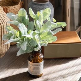 Decorative Flowers 10 Pcs Artificial Greenery Stems 12.4 Inches Faux Eucalyptus Leaves For Vase Bridal Wedding Bouquet Table Centerpiece DIY