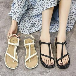 Casual Shoes Fairy Wind Low Heel Sandals Women's 2024 Summer Soft Sole Flat Bottom External Wearing Beach Antiskid High Heels