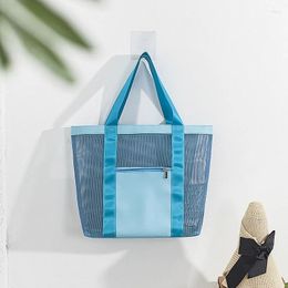 Storage Bags Women Fashion Travel Beach Bag Shopper PU Leather Mesh Sheer Outdoor Handbags Tote Large Capacity Shoulder