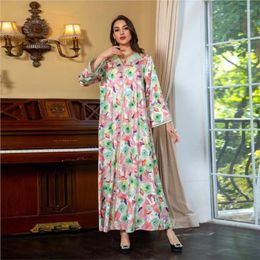 Ethnic Clothing European Muslim Fashion Printed Dress Middle East Gulbang Festival Clothes Dubai Saudi