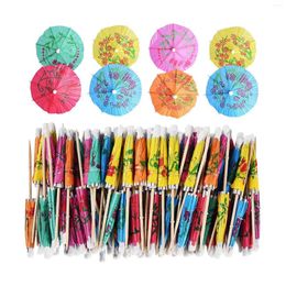 Decorative Flowers 144Pcs Cocktail Umbrella For Drink&Food Toothpicks Party El Restaurant Tiki Bar Hawaiian