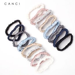 100% Real Mulberry Silk Hair Ties Rubber Bands for Women Girls 1CM Small Scrunchies Elastic Ponytail Holder No Damage 22 Momme