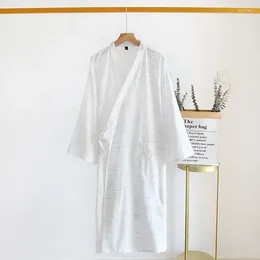 Home Clothing Cotton Nightgowns Striped Spring Nightgown Long Size Men Robes Tops Plus Sleepwear Mens Bathrobe Sleep V-Neck