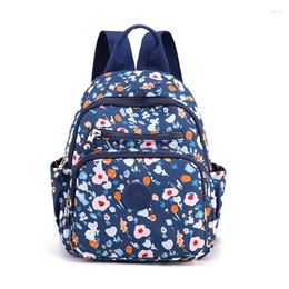 Backpack Small Mini Backpacks For Women Flower Printing Shoulder Bag Preppy Style Waterproof Nylon Bags Rucksack Purses Girls Mochila
