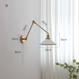 IWHD Nordic Modern Ceramic LED Wall Lamps Sconce Pull Chain Switch Bedroom Bathroom Mirror Stair Light Up And Down Luminaira
