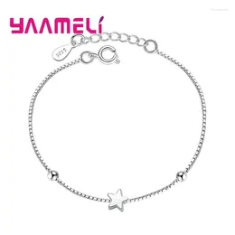 Link Bracelets Simple And Generous Style Round Bracelet Cubic Zirconia 925 Sterling Silver Geometric Square/Star Shape For Lady