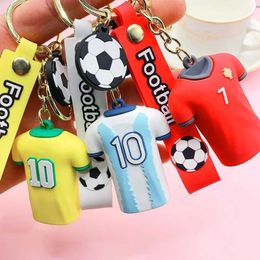 Keychains Lanyards Football player jersey keychain football clothing pendant keychain fashion design womens handbags car keychain gift wholesale J240330