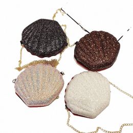 2021 New arrivals Young Lady Small Shell Hand Bags Chain Purses Sequins Handbags For Girls D9EA#