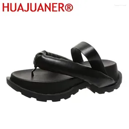 Slippers HUAJUANER Summer Platform Flip Flops Women Clip Toe Non-slip Thick Bottom Woman Sandals 2024 Outdoor Beach Slides