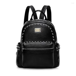 School Bags Genuine Leather Backpack Women's Rucksack Fashion All-match First Layer Cowhide Ladies Bag Leisure Travel