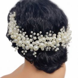 trendy Handmade Pearl Bridal Headband Luxury Wedding Hair Accories Bridesmaid Girls Head Jewellery for Women Headpiece Tiaras s723#