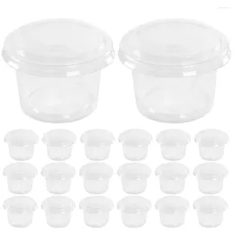 Disposable Cups Straws 200 Pcs Dessert Sauce Boxes For Takeaway Seasoning Clear Plastic Containers Packing With Lids