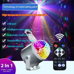 Stage Lights Disco Ball Lights 7 Colours Metallic Water Wave Lights Sound Activated DJ Lights Wedding Home Party Club Bar