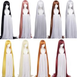 Wigs 150CM 60''Long Straight cosplay Wig Synthetic Hair Women Party Halloween Costume Heat Resistance Thickness Hair + Wig Cap