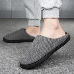 Slippers Home Cotton Shoes Winter For Men Indoor Couple Slipper Warm Ladies Shoe Solid Color Shallow Sewing Round Toe Pantuflas