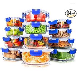 Storage Bottles SereneLife 24-Piece Food Containers Superior Glass 11-35 Oz. Capacity (Blue)