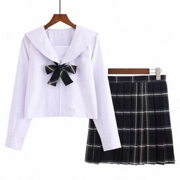 japanese JK School Uniforms Girls Preppy Plaid High Waist Skirt Sets Preppy Chic Style 2021 Cosplay Lolita Sweet Color For Girls 67b7#