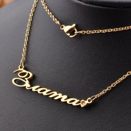 Necklaces Personalised Custom Name Necklace Gold Stainless Steel Necklaces For Gift Nameplate Pendant Choker Women Jewellery Dropshipping