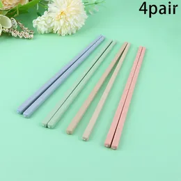 Chopsticks 4Pairs Wheat Straw Healthy Tableware Non-slip Chinese Kitchen Tools Reusable Sushi