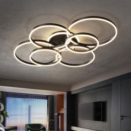 New Modern LED Chandelier Lighting For Living Study Bedroom Lamps Indoor Lighting Round Rings Foyer Lustre Chandeliers Luminaire