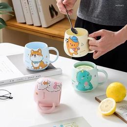 Mugs Creative Mug Cute Cartoon Animal Ceramic Cup Ins Milk Breakfast Girl Oatmeal