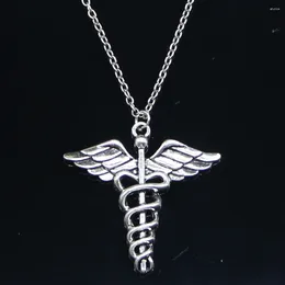 Chains 20pcs Fashion Necklace 40x40mm Caduceus Symbol Md Pendants Short Long Women Men Colar Gift Jewelry Choker