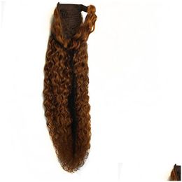 Ponytails Top Quality Curly Ponytail Hairpiece European Human Hair Extensions Drop Delivery Products Dhwku