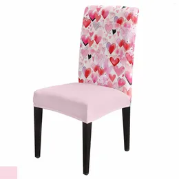 Chair Covers Watercolour Love Hand Drawn Cover Set Kitchen Stretch Spandex Seat Slipcover Home Decor Dining Room